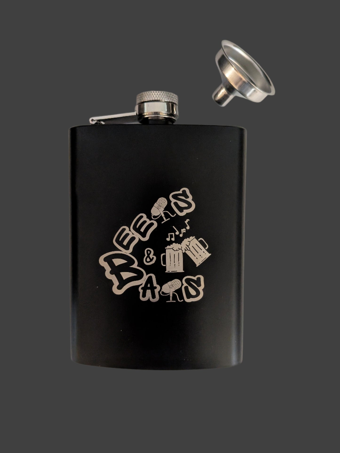 Beers & Bars Laser Engraved Flask – 8oz Stainless Steel